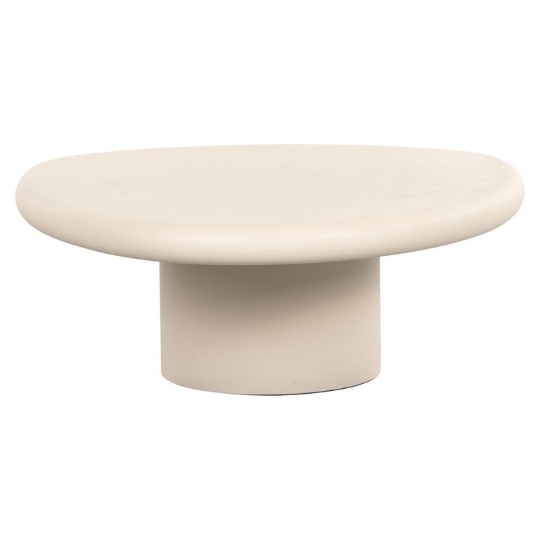 Clayton Lime Plaster Curved Coffee Table