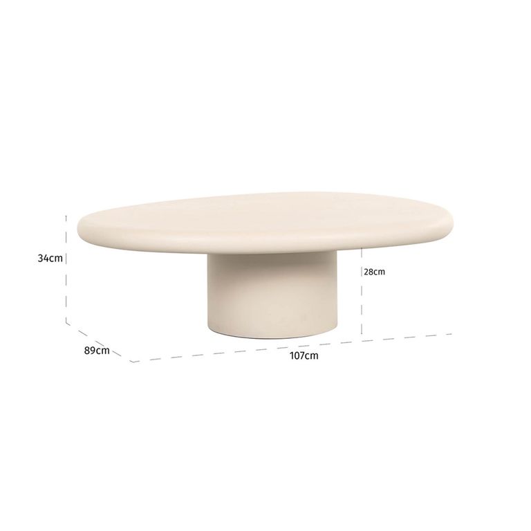 Clayton Lime Plaster Curved Coffee Table