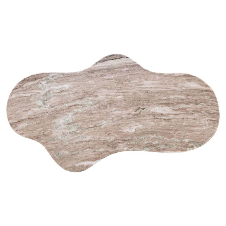 Abandos Coffee Table - Abstract - Sand and Antique Brass - Marble and Metal