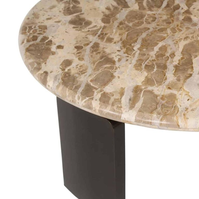 Bayonne Coffee Table - 2 Tier - Round - Bronze - Marble and Brass
