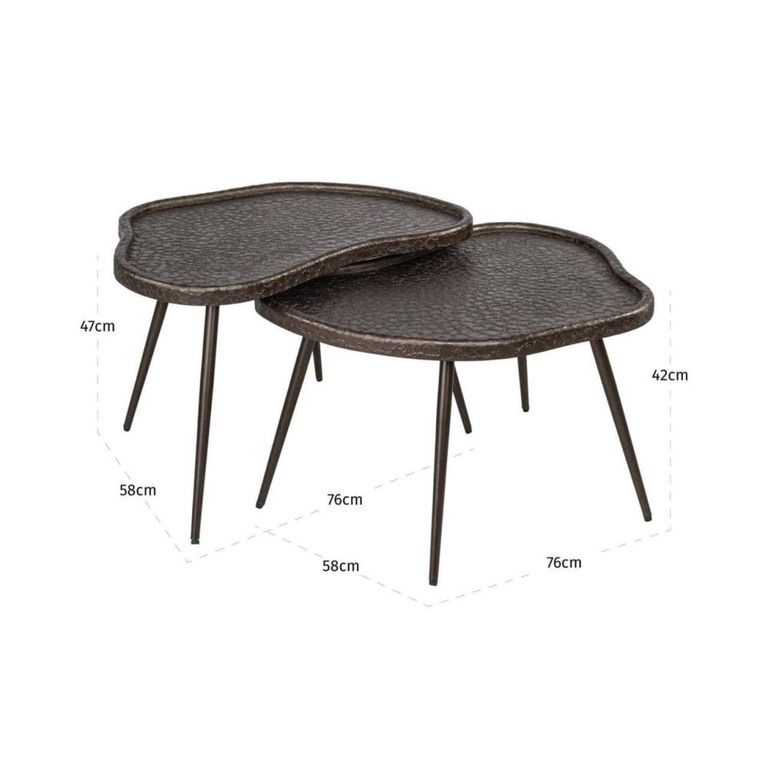 Bean Coffee Table - Set of 2 - Abstract - Brunzae - Metal