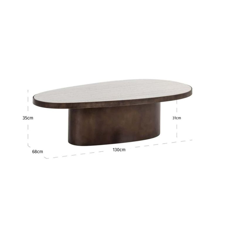 Biloxi Coffee Table - Abstract - Brown - Marble and Metal
