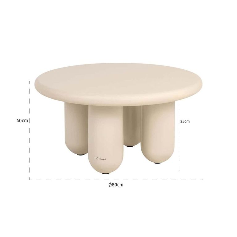 Calma Coffee Table - Round - Beige - Recycled Wood