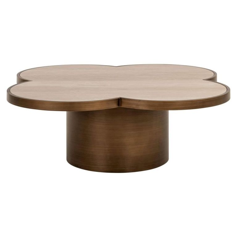 Clover Coffee Table - Abstract - Beige - Ceramic and Metal