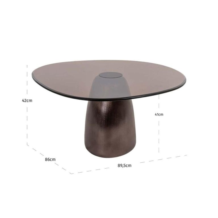 Hayden Coffee Table - Abstract - Bronze - Glass and Aluminium