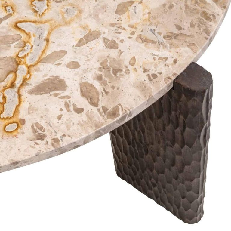 Kato Coffee Table - Round - Natural - Marble and Mango Wood