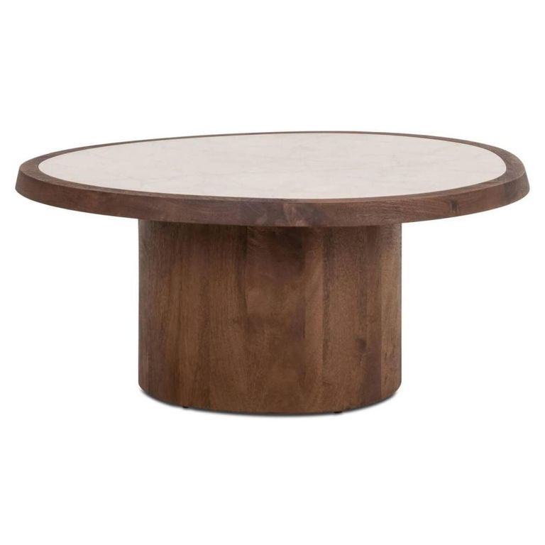 Melrose Coffee Table - Abstract - Spicebrown - Manrble and Mango Wood