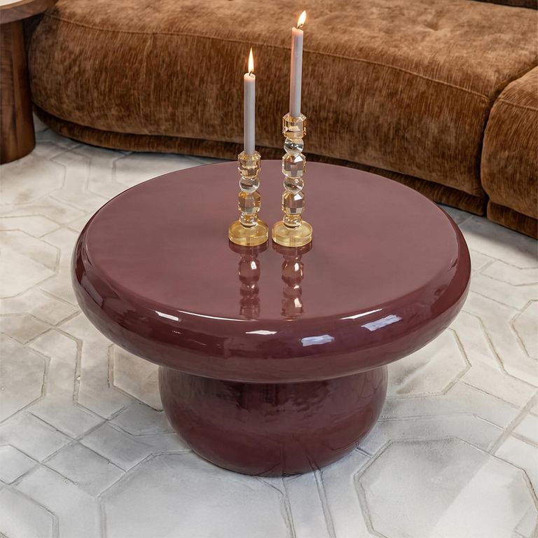 Drew Coffee Table - Round - Sable Brown - Metal