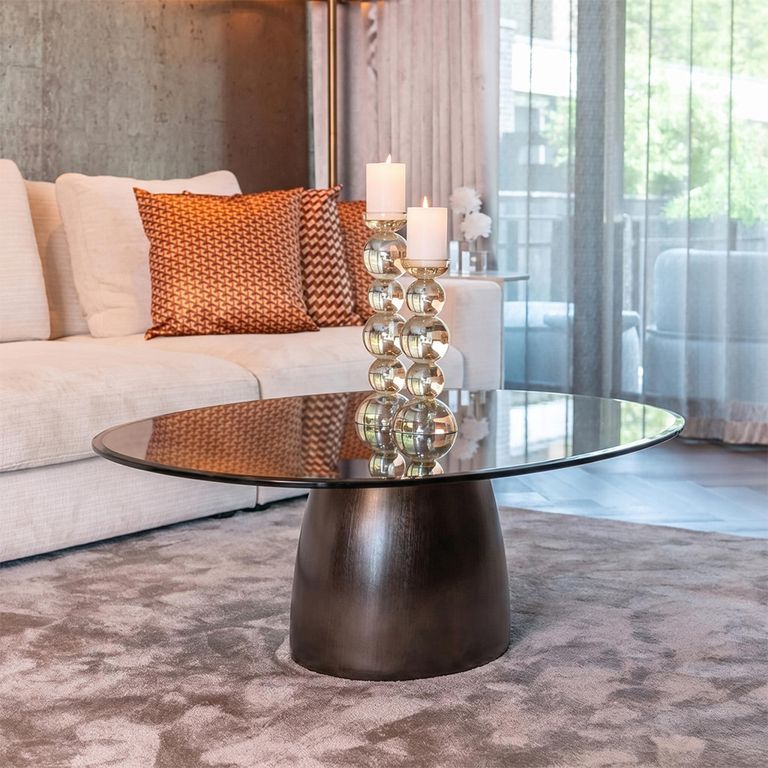 Hayden Coffee Table - Abstract - Bronze - Glass and Aluminium