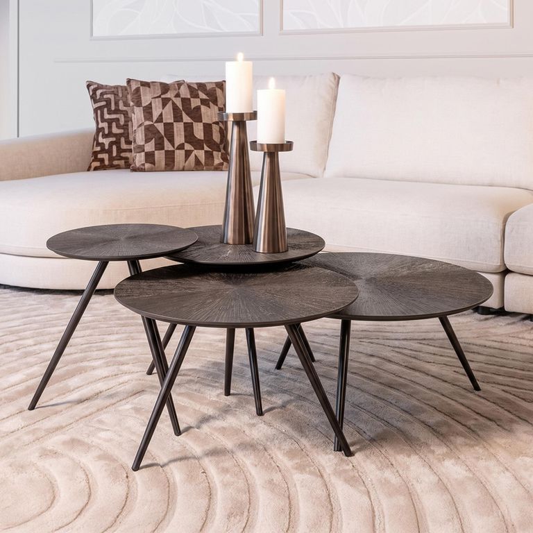 Quadra Coffee Table - Set of 4 - Round - Brunzae - Metal