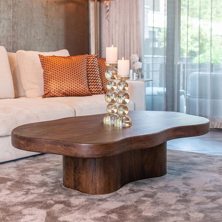 Sherman Coffee Table - Low - Abstract - Spicebrown - Mango Wood