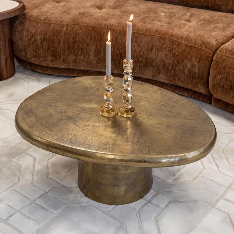 Pulitzer Brushed Gold Metal Coffee Table