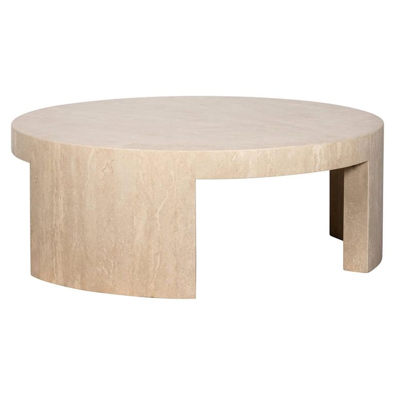 Biltmore Coffee Table - Round - Beige - Travertine
