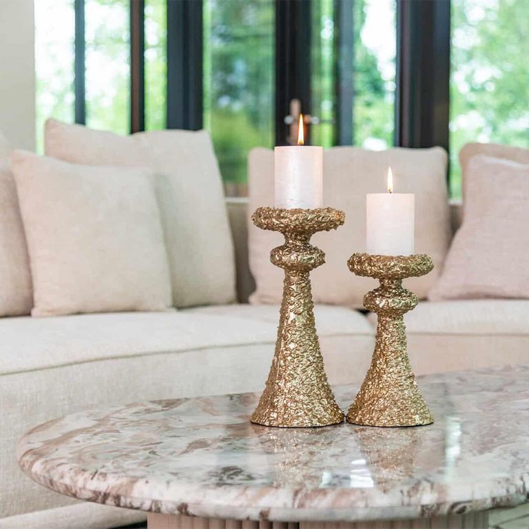 Coronel Beige Marble Coffee Table with Fluted Base