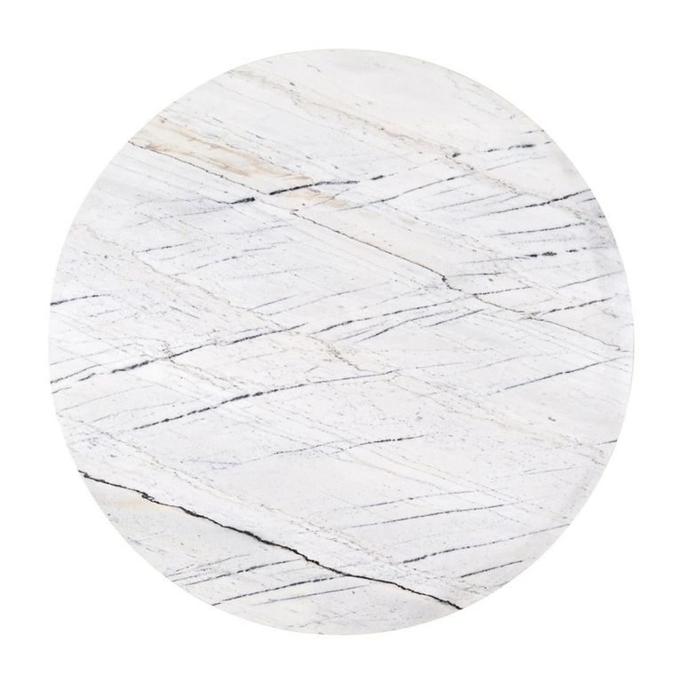 Lexington White Marble 2 Tier Round Coffee Tables