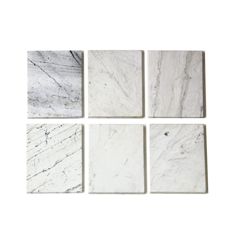 Lexington White Marble 2 Tier Round Coffee Tables