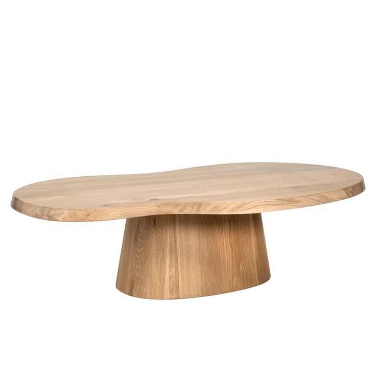Riva Natural Oak Abstract Shape Coffee Table