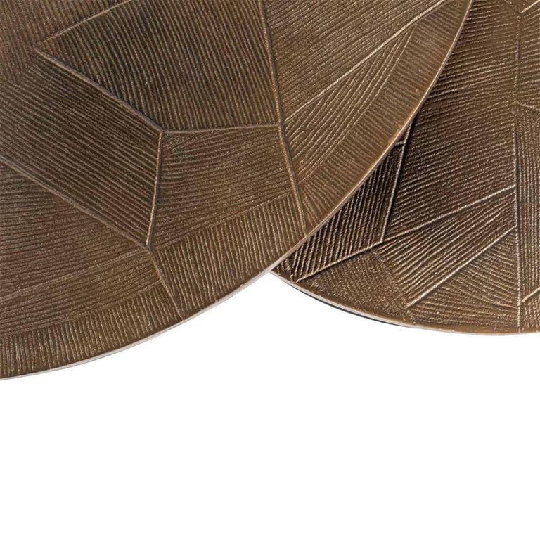 Tulum Brushed Gold 2 Tier Round Coffee Tables