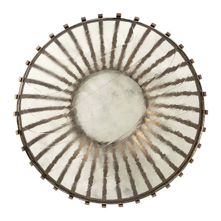 Volante Glass and Gold Round Coffee Table