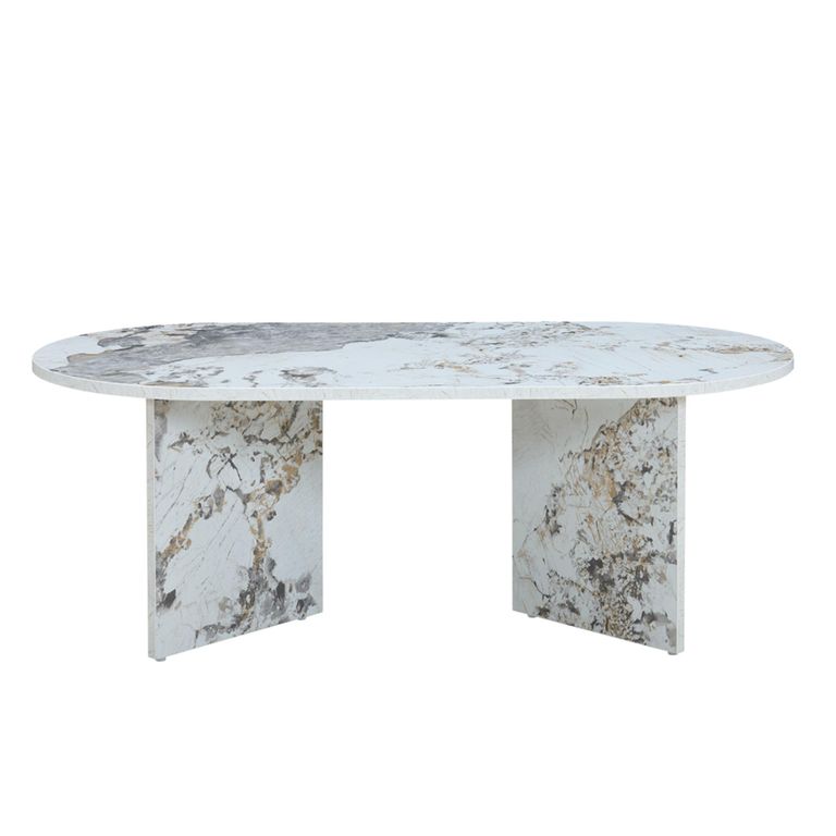 Aura Coffee Table - Oval - Pandora - Marble Effect