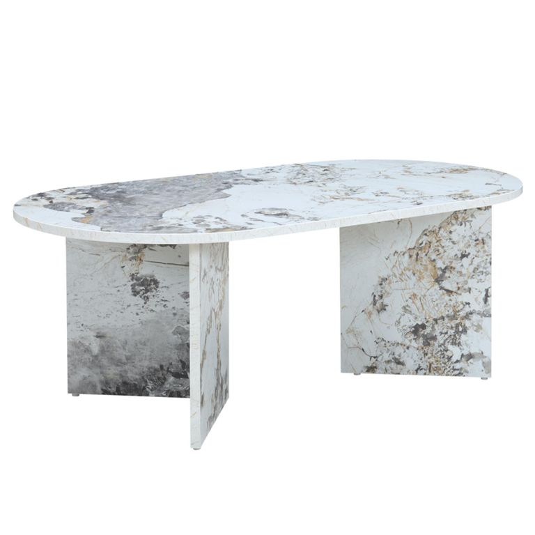Aura Coffee Table - Oval - Pandora - Marble Effect
