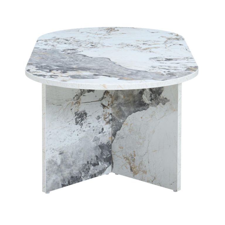 Aura Coffee Table - Oval - Pandora - Marble Effect