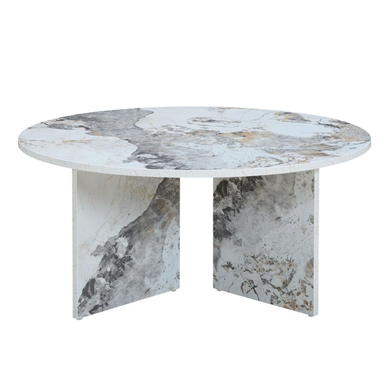 Aura Coffee Table - Round - Pandora - Marble Effect