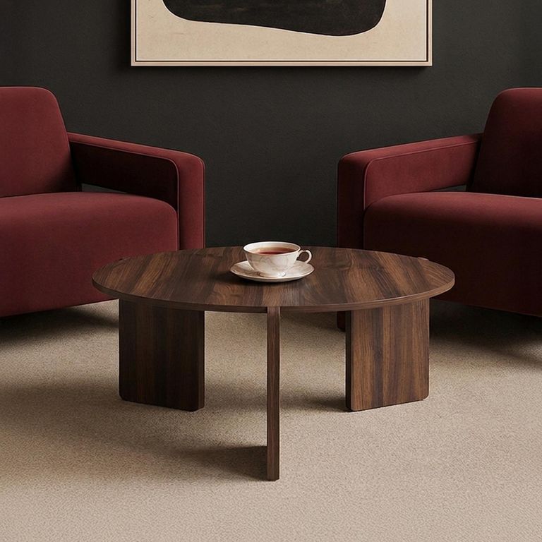 Halo Coffee Table - Round - Walnut - Wood