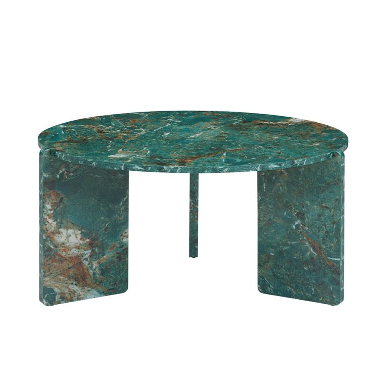 Halo Coffee Table - Round - Amazon Green - Marble Effect