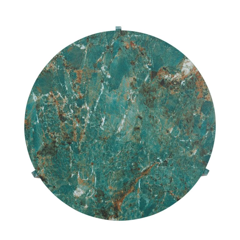 Halo Coffee Table - Round - Amazon Green - Marble Effect