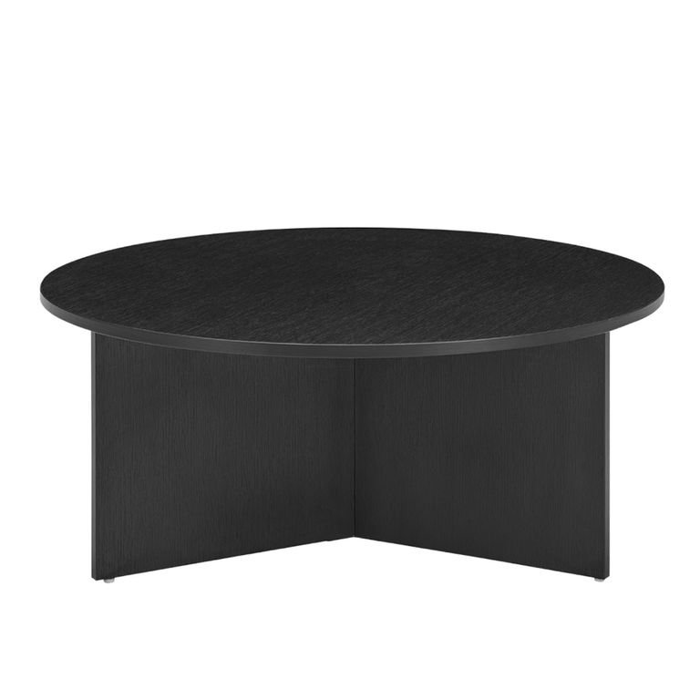 Nova Coffee Table - Round - Black - Woodgrain