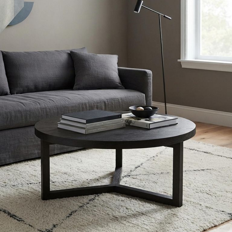 Iris Coffee Table - Round - Wenge Black - Wood