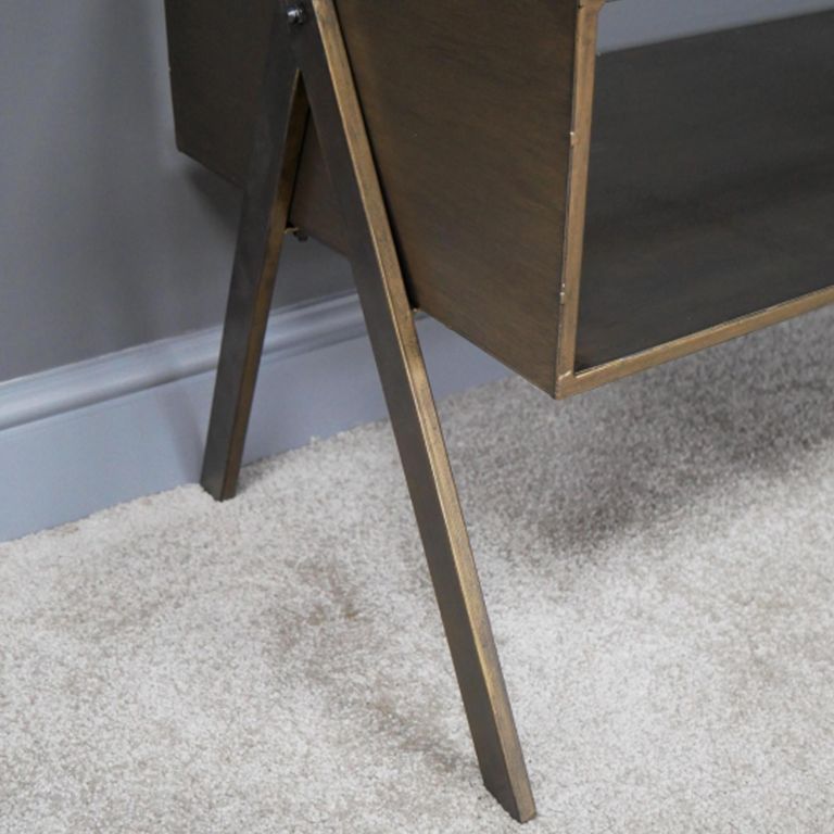 Coffee Table - Antique Gold - Glass and Metal