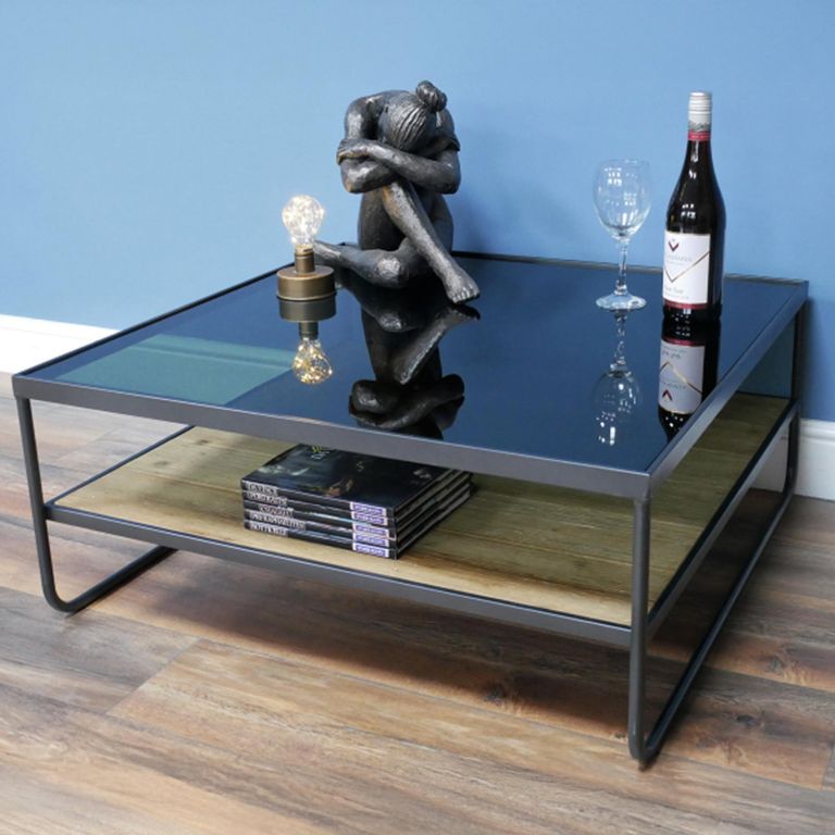 Coffee Table - Square - Glass and Metal