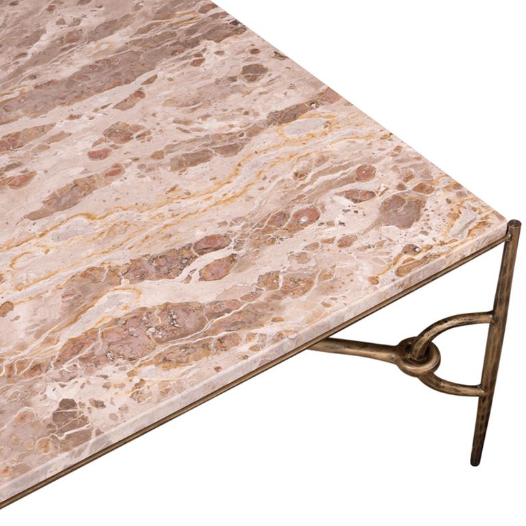 Avola Coffee Table - Square - Natural - Marble and Metal