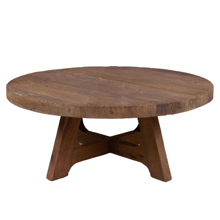 Clinton Coffee Table - Round - Natural - Distressed Wood
