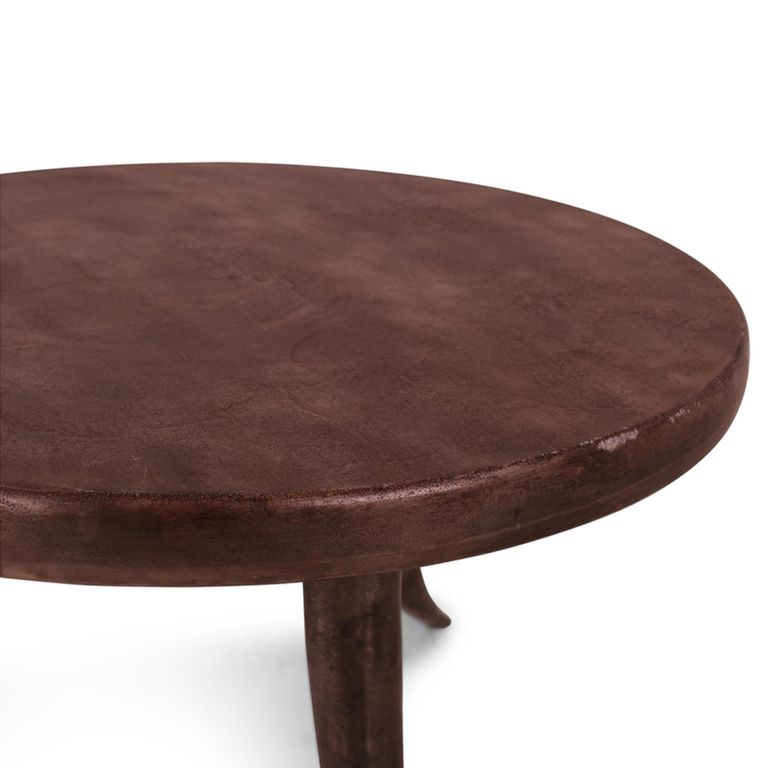 Cruz Coffee Table - Round - Brown - Aluminum