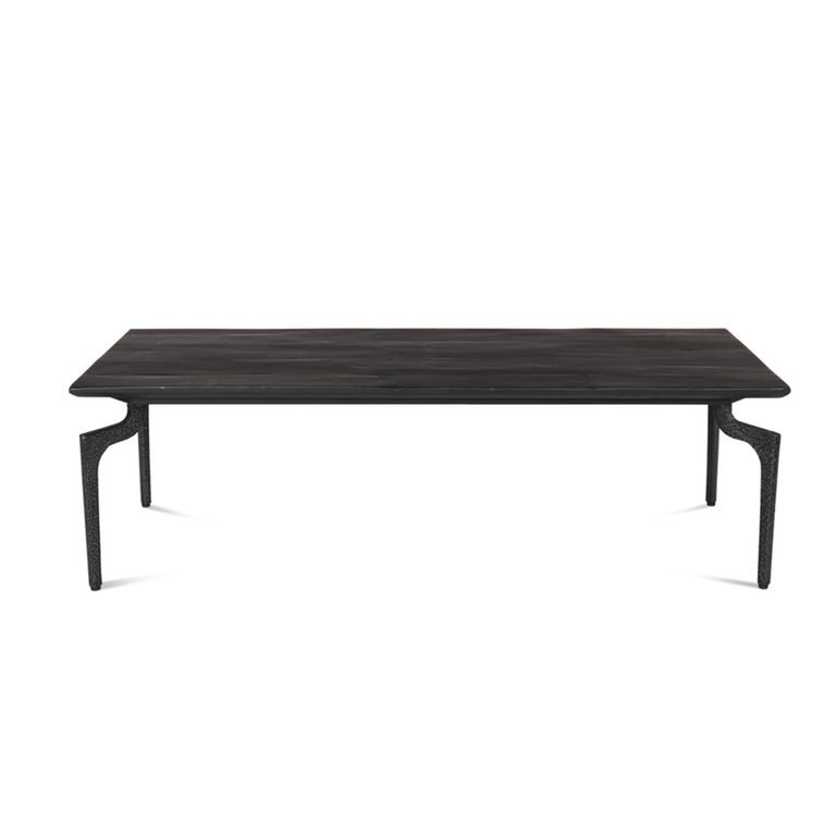 Jake Coffee Table - Curved Leg - Black - Recycled Wood and Metal
