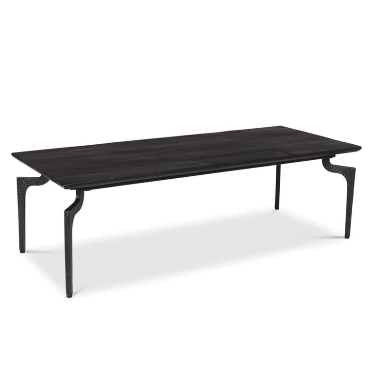 Jake Coffee Table - Curved Leg - Black - Recycled Wood and Metal