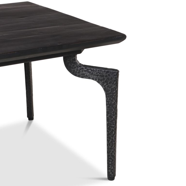 Jake Coffee Table - Curved Leg - Black - Recycled Wood and Metal
