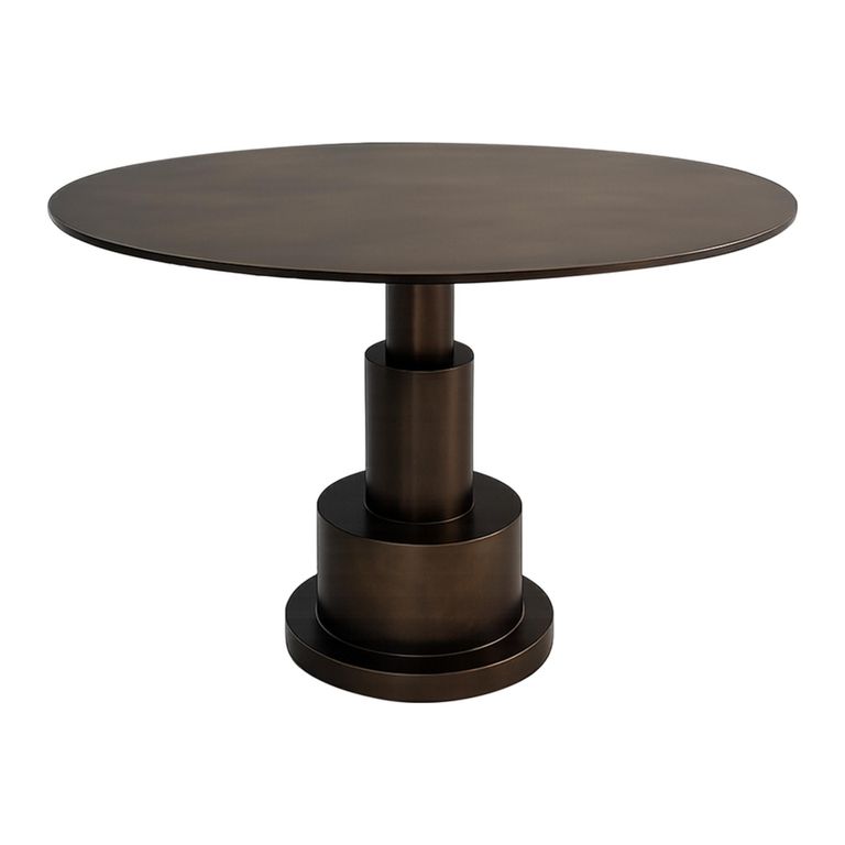 James Coffee Table - Round - Brown - Aluminum