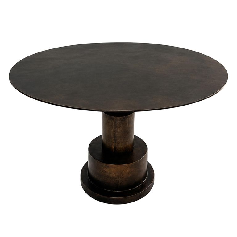 James Coffee Table - Round - Brown - Aluminum