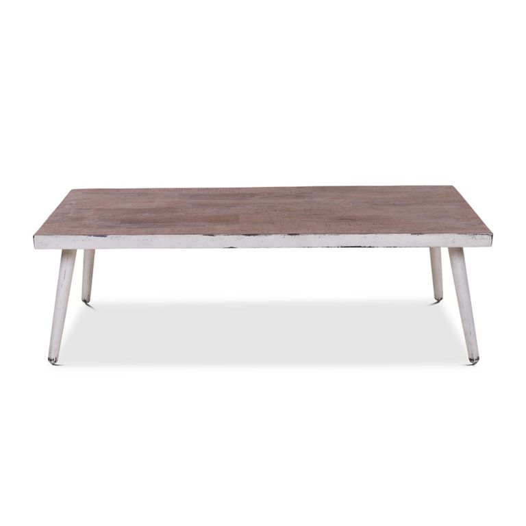 Jeff Coffee Table - White - Mango Wood and Metal