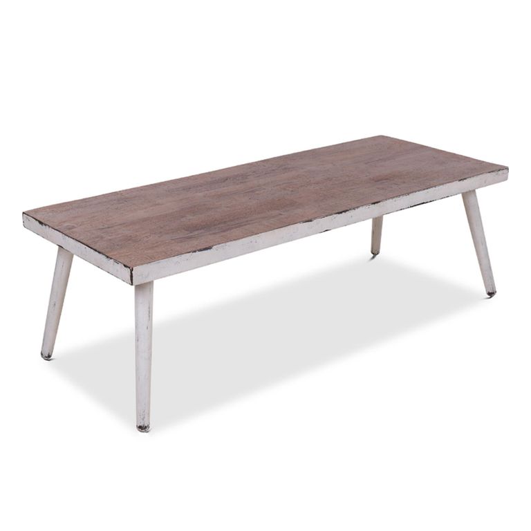 Jeff Coffee Table - White - Mango Wood and Metal