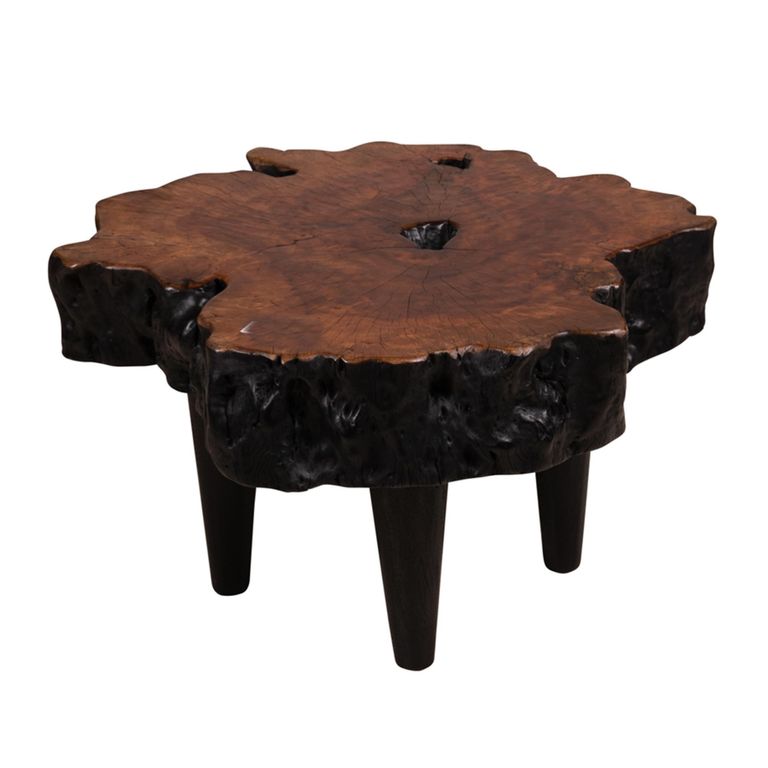 Lychee Coffee Table - Abstract - Brown - Distressed Wood