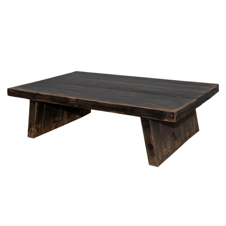 Ningbo Coffee Table - Low - Black - Distressed Wood