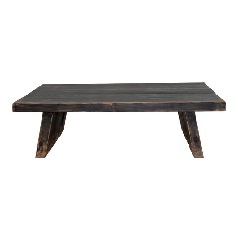 Ningbo Coffee Table - Low - Black - Distressed Wood