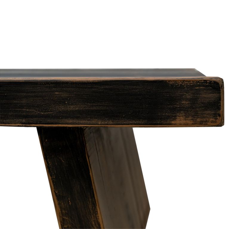 Ningbo Coffee Table - Low - Black - Distressed Wood