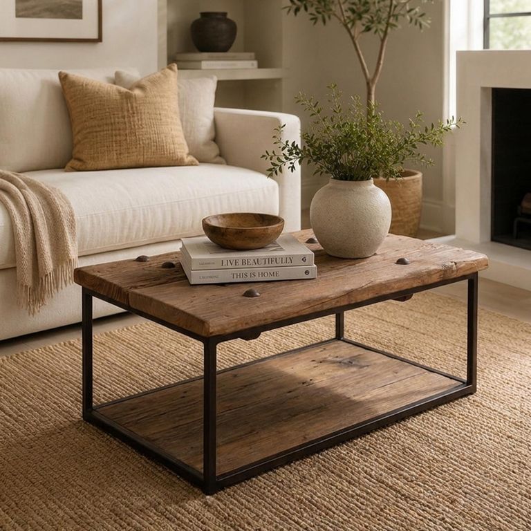Scala Coffee Table - Brown and Black - Ash Wood and Metal