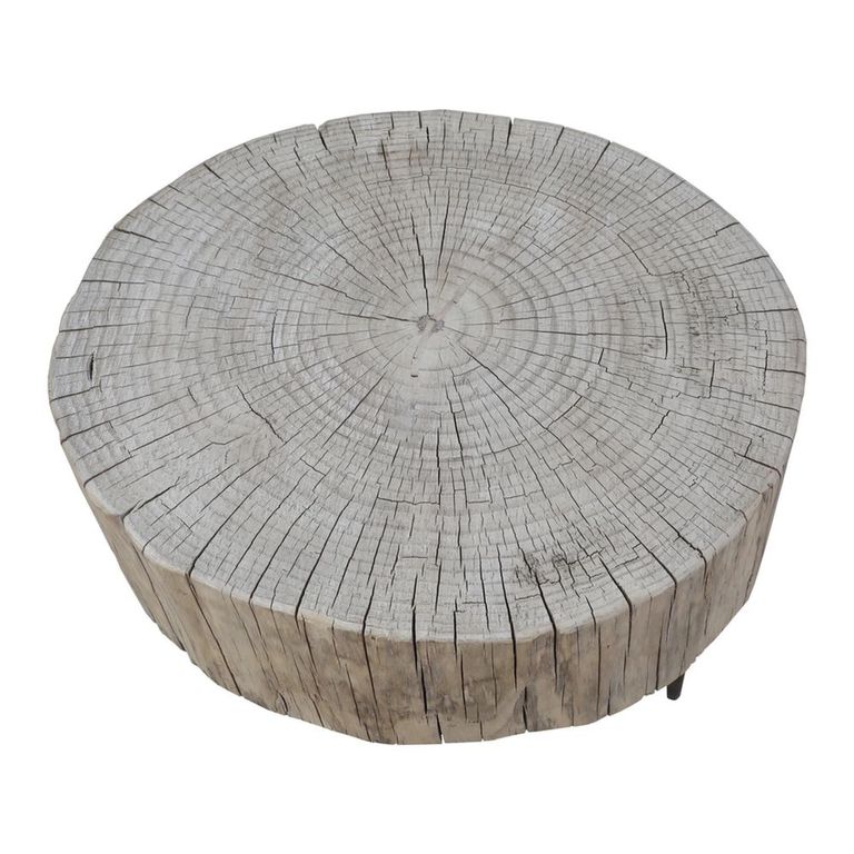 Coffee Table - Large - Rustic Natural - Elm Wood and Metal